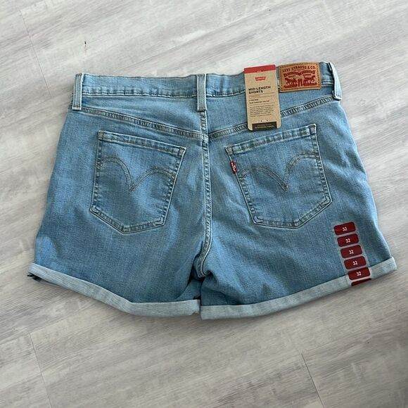 Levi’s Mid-Length Shorts Hypersoft Light Washed NWT SZ 14 32 W - Picture 5 of 13